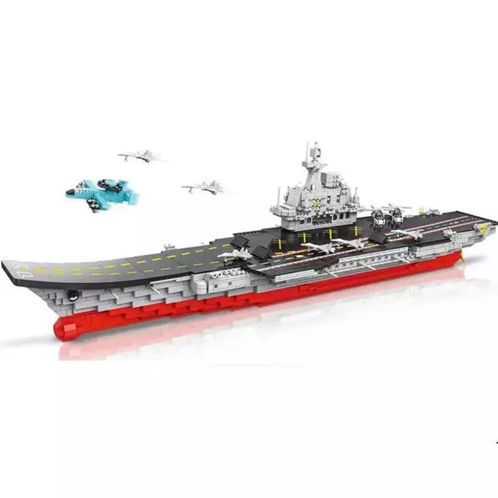 MOC NON LEGO 1251 Pcs Soldier WW2 Battle Ship Building Blocks Boat Aircraft Carrier Figures Bricks toys