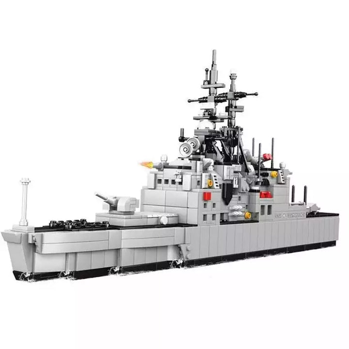 MOC NON LEGO 1251 Pcs Soldier WW2 Battle Ship Building Blocks Boat Aircraft Carrier Figures Bricks toys