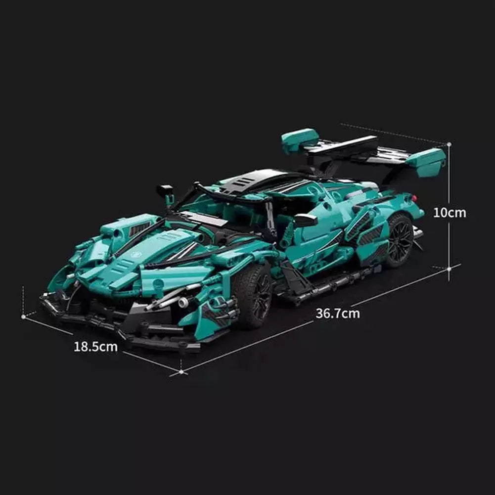 MOC  Compatible  1300pcs Technical 1:14 Tiffany Blue City Sports Car Building Blocks Model MOC Racing Bricks Assembling Boy Toy   Set