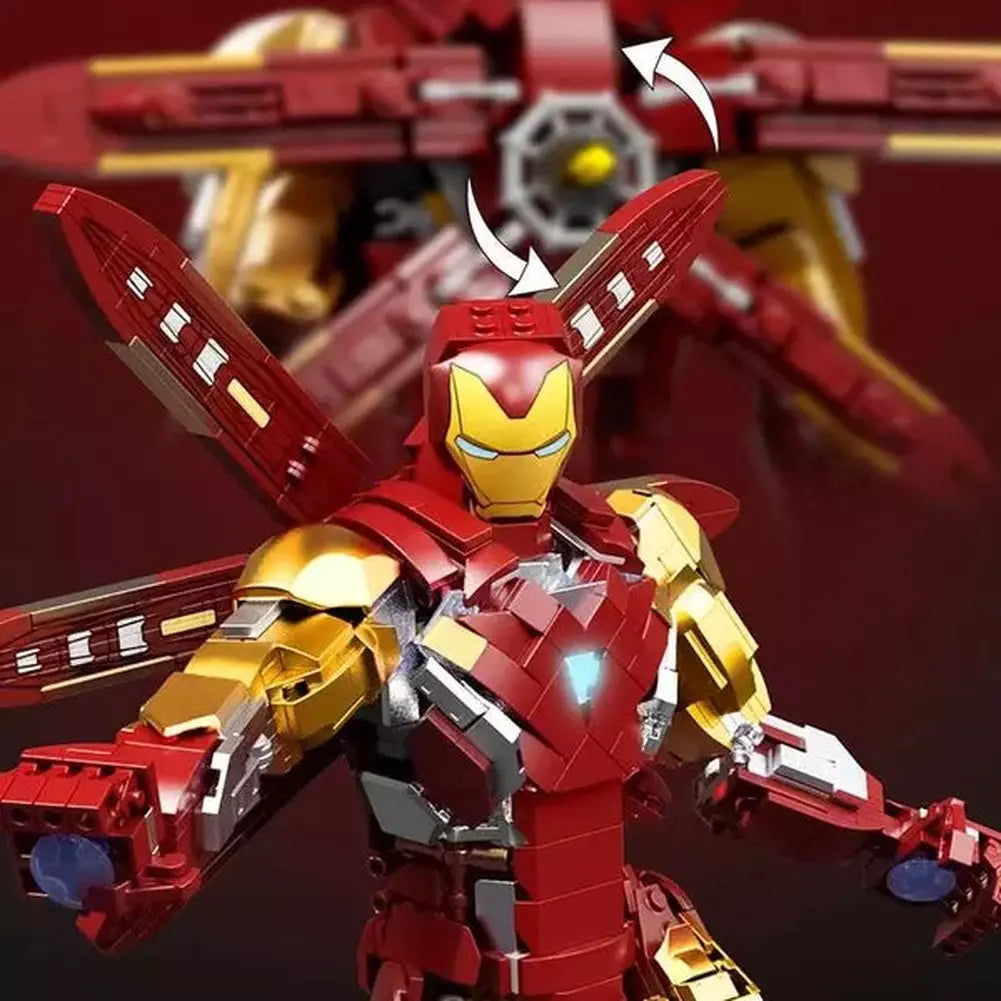 1339 Pcs Marvel Iron Man MK85 Mecha Tony Stark Building Blocks The Avengers Bricks Gifts Toys for Kids Children Adult Boys Jurassic Bricks