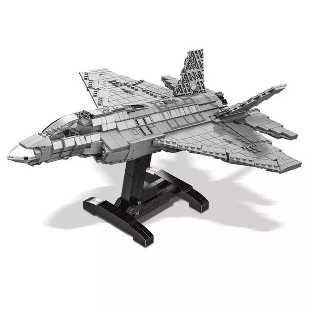 MOC NON 1802Pcs Soldier F22 Raptor Fighter F35 F18 F16 Block Set US Ai Jurassic Bricks