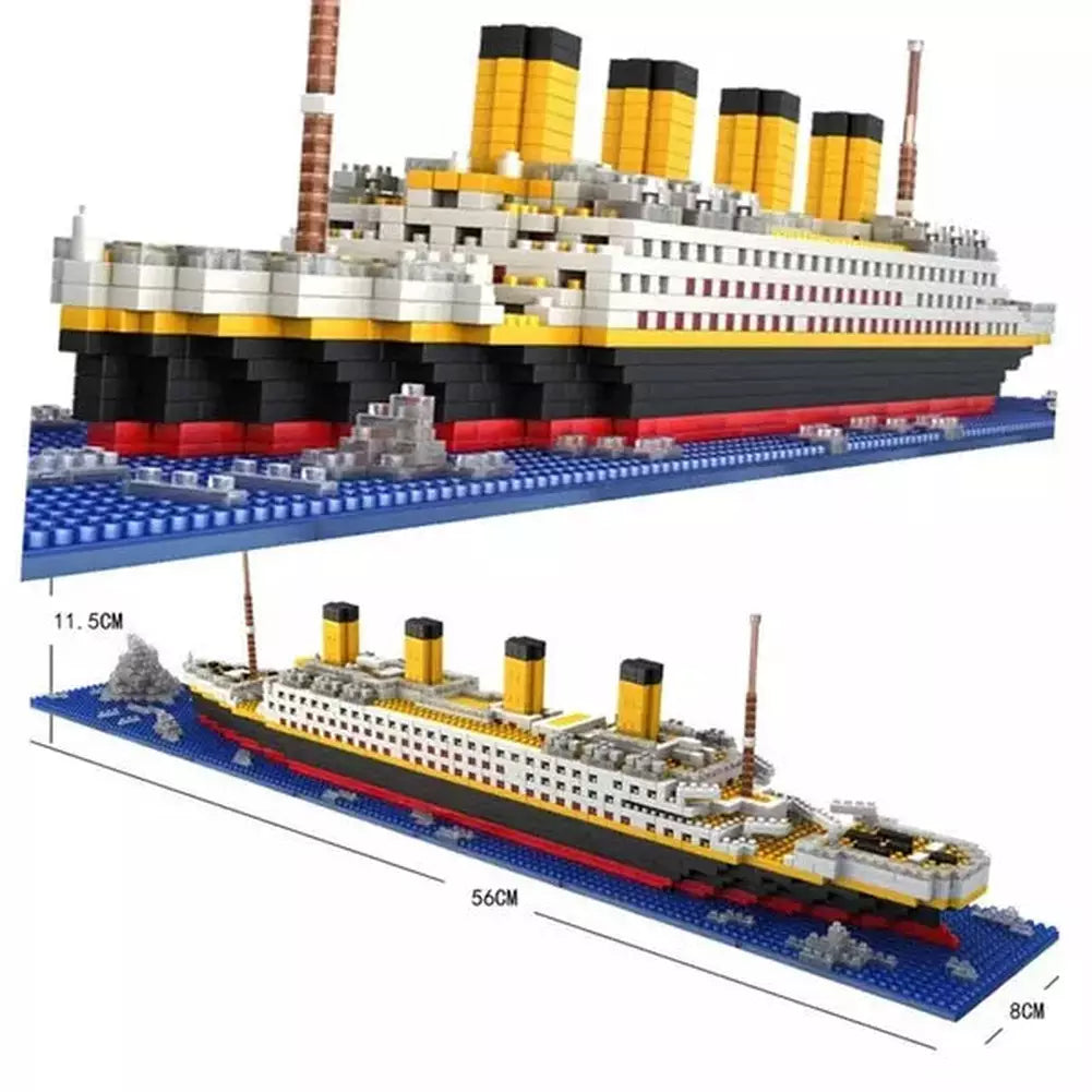 1860 Pcs Blocks Titanic Cruise Ship Model Boat Model DIY Diamond Blocks Micro Bricks Educational Toy Movie K&B Brick Store