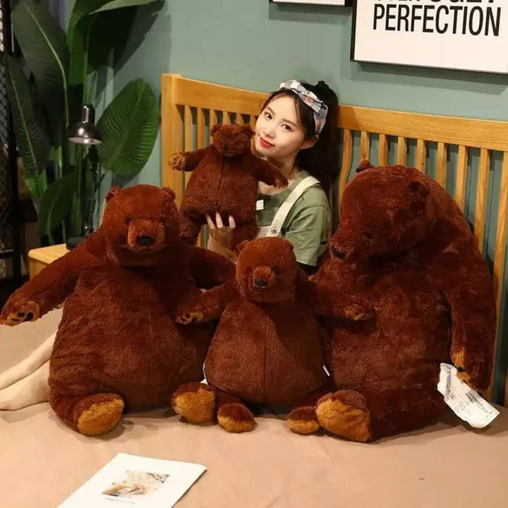 1pc 40-100cm Soft Teddy Bear Plush Toys Dark Brown Bear Super Big Hugging Pillow Stuffed Animal Cushion Children Birthday Gift Jurassic Bricks