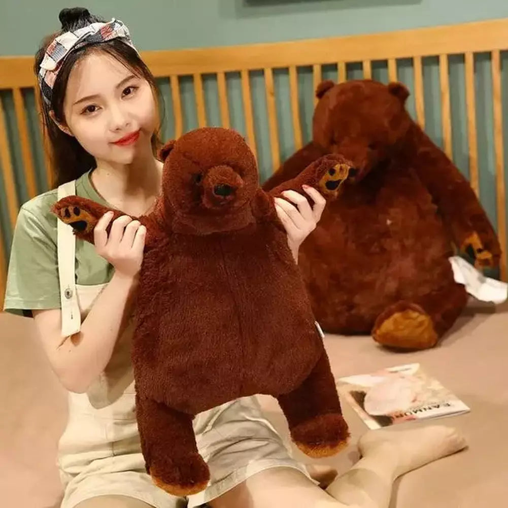 1pc 40-100cm Soft Teddy Bear Plush Toys Dark Brown Bear Super Big Hugging Pillow Stuffed Animal Cushion Children Birthday Gift Jurassic Bricks