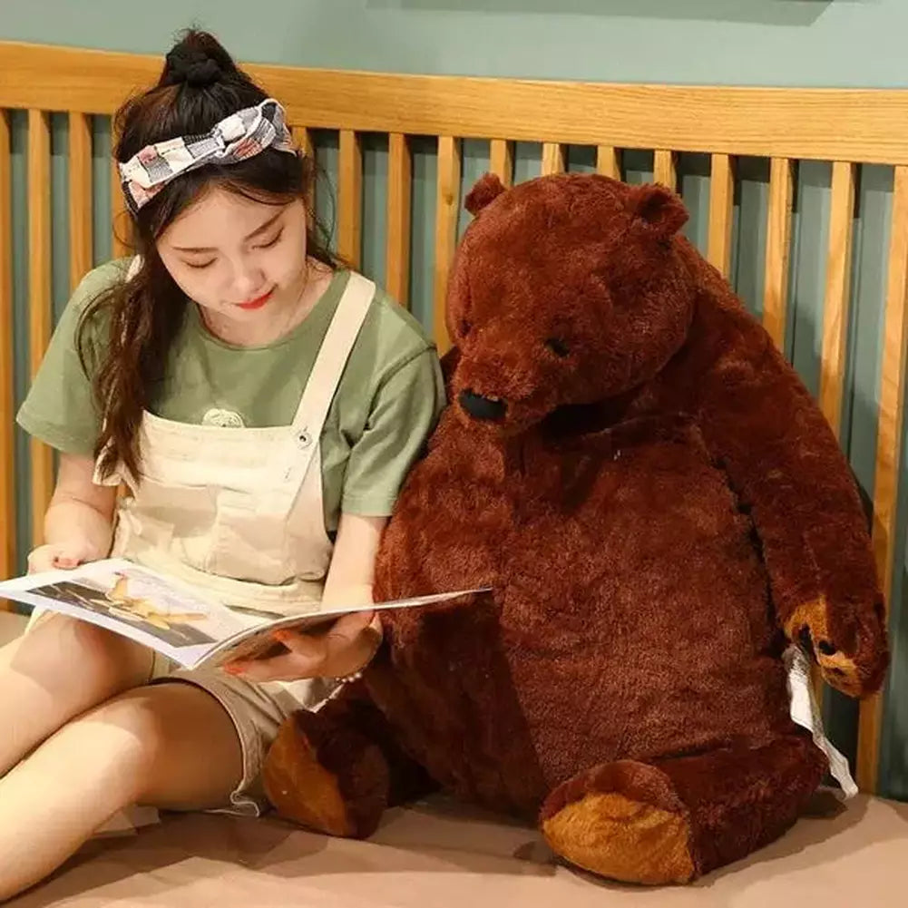 1pc 40-100cm Soft Teddy Bear Plush Toys Dark Brown Bear Super Big Hugging Pillow Stuffed Animal Cushion Children Birthday Gift Jurassic Bricks