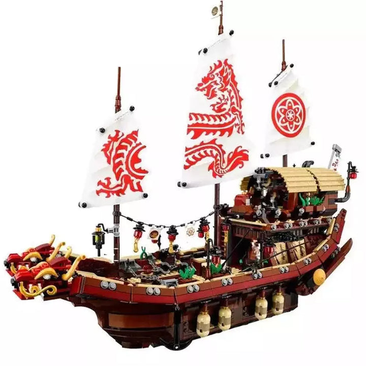 2363pcs Shinobi Destiny's Bounty 3 Modular Levels Wu’s Flying Ship Dragon 10723 Building Block Toys Compatible With Model K&B Brick Store