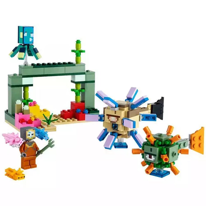 MOC NON LEGO 262pcs My World Series The Guardian Battle Model Bricks Compatible 21180 Building Blocks Toys