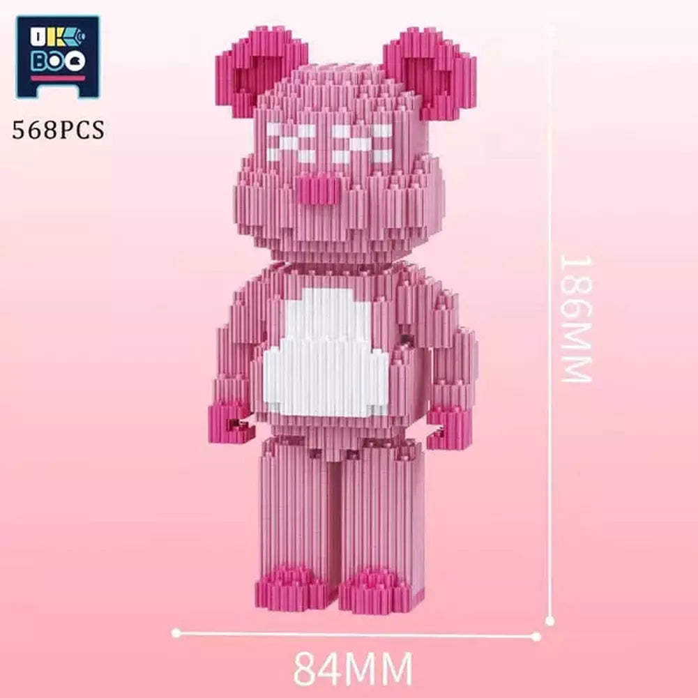 3470PCS Bearbrick Microparticles Love Bear Nano Building Blocks MOC Mini Animals Model Micro Diamond Bricks Toys For Children Jurassic Bricks