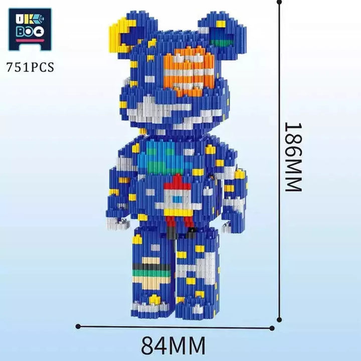 3470PCS Bearbrick Microparticles Love Bear Nano Building Blocks MOC Mini Animals Model Micro Diamond Bricks Toys For Children Jurassic Bricks