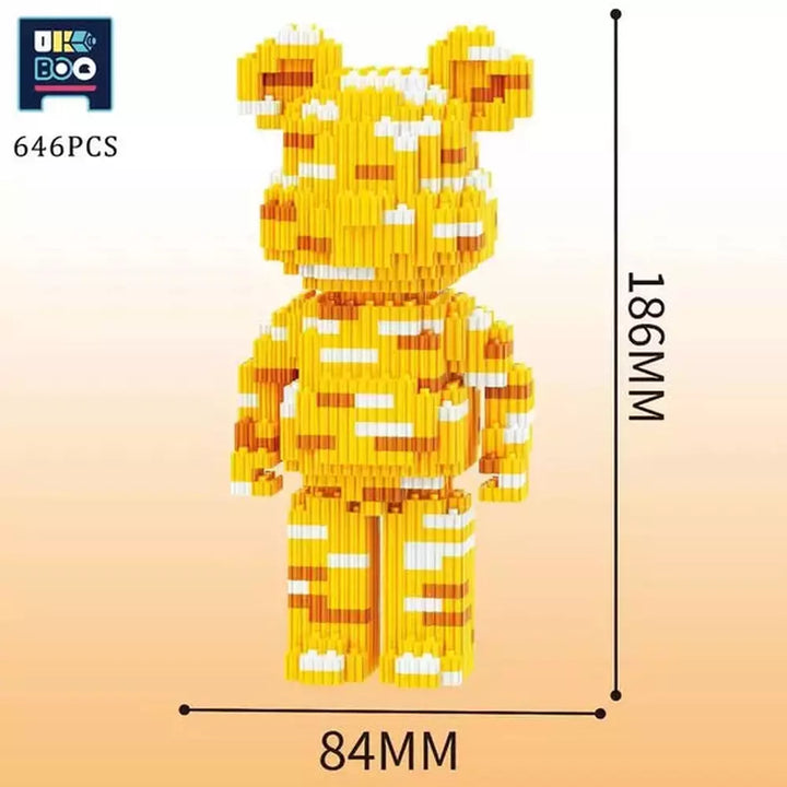 MOC NON LEGO 3470PCS Bearbrick MicroBricks Love Bear Nano Building Blocks MOC Mini Animals Model Micro Diamond Bricks toys