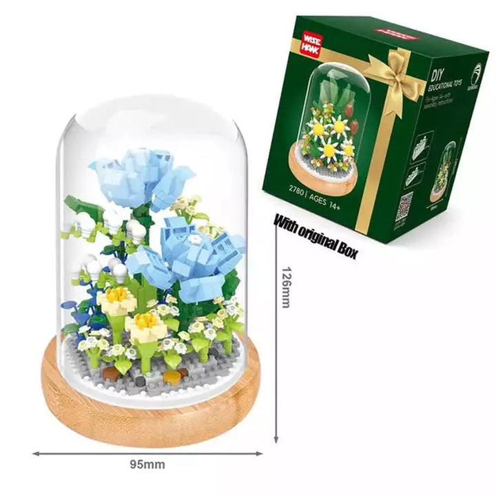 3D Micro Sunflower Flower Bouquet Bonsai Model Building Block MOC Creative Carnation Tulips Plant Potted Bricks Kids Toys Gifts K&B Brick Store