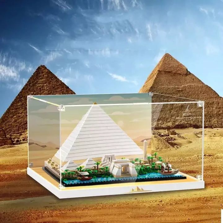 MOC NON  3mm  Acrylic Display Case for 21058 Great Pyramid of Giza Dust-Proof Transparent Clear Display Box Showcase (Only Box)