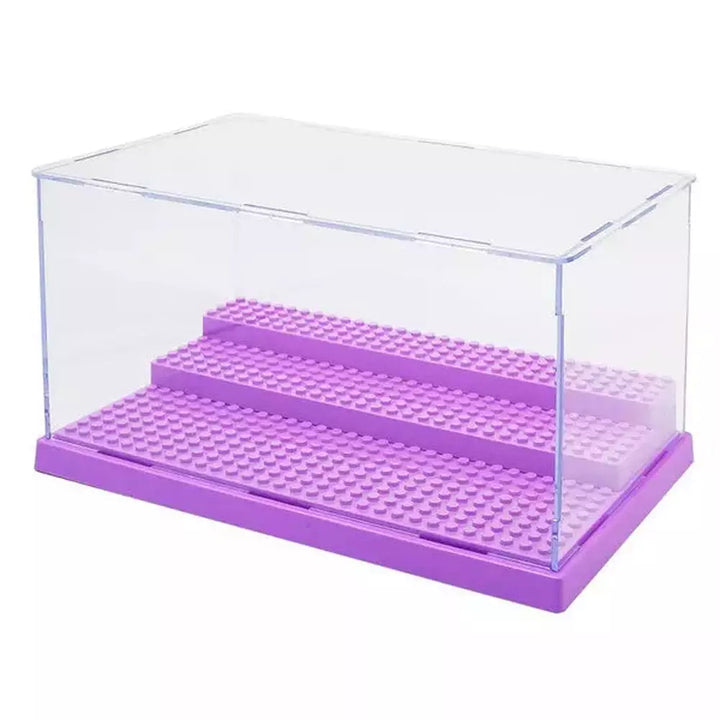 4 Colors Acrylic 3 Steps Display Case Display Box Dustproof Showcase Dust Cover Building Blocks Mini Box Display Case Bricks Jurassic Bricks