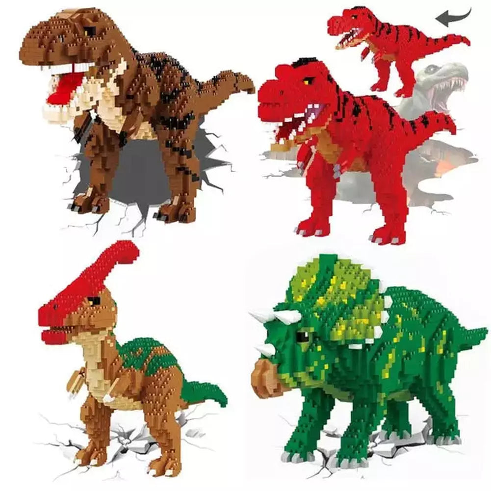 4 New Balody Dinosaur Blocks Classic Cartoon Anime Diamond Building Blocks Triceratops Model Tyrannosaurus Rex Bricks Toys Jurassic Bricks