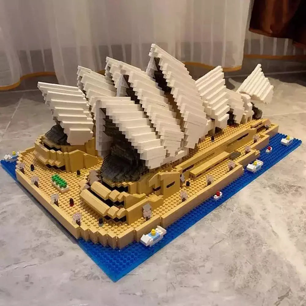 4131pcs+ Sydney Opera House Building Blocks Famous Architecture Micro Brick 3D Model Diamond Block Toys For Children Europe Wall Jurassic Bricks