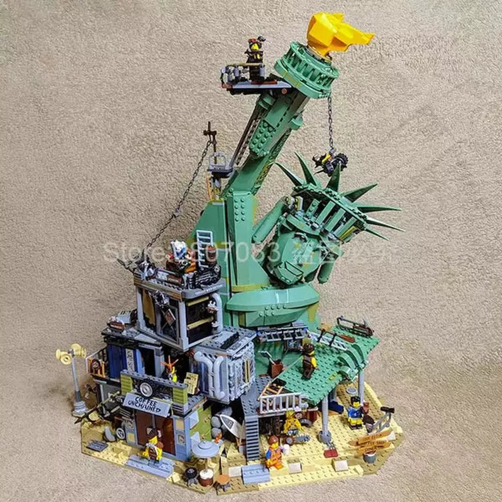 45014 Movie Series Welcome to Apocalypseburg Statue of Liberty Building Blocks 3560pcs Brick Model Compatible Movie 70840 Jurassic Bricks