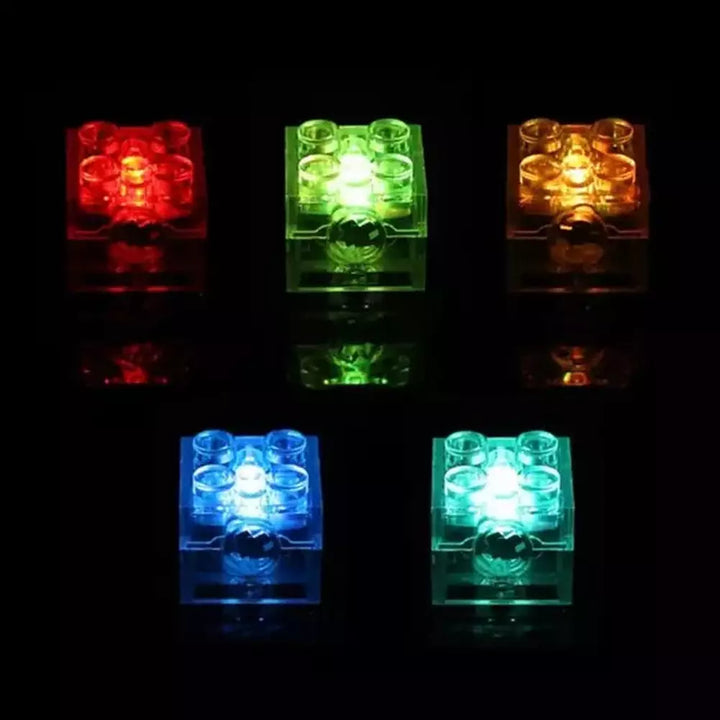 5pcs 2x2 dot LED Light Up Colorful Accessories Classic Brick Education Light-Emitting Compatible All Brands Building Blocks Kid K&B Brick Store