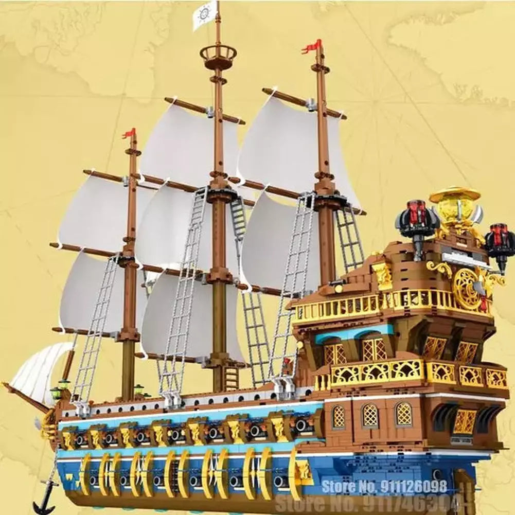 66012 Caribbean Pirates Bay Ship The Royal Bay DIY Building Kit Blocks Bricks Ideas Boat Movie Model Toy Christmas Birthday Gift K&B Brick Store