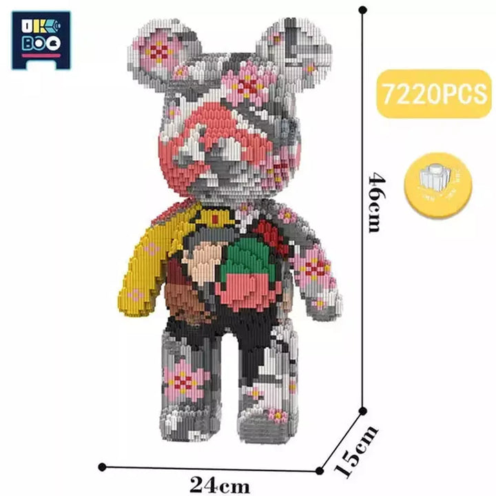 7220PCS Half Anatomy Bear Nano Building Blocks Cartoon Colour With Drawer Model Creative Micro Diamond Bricks Toys For Children Jurassic Bricks