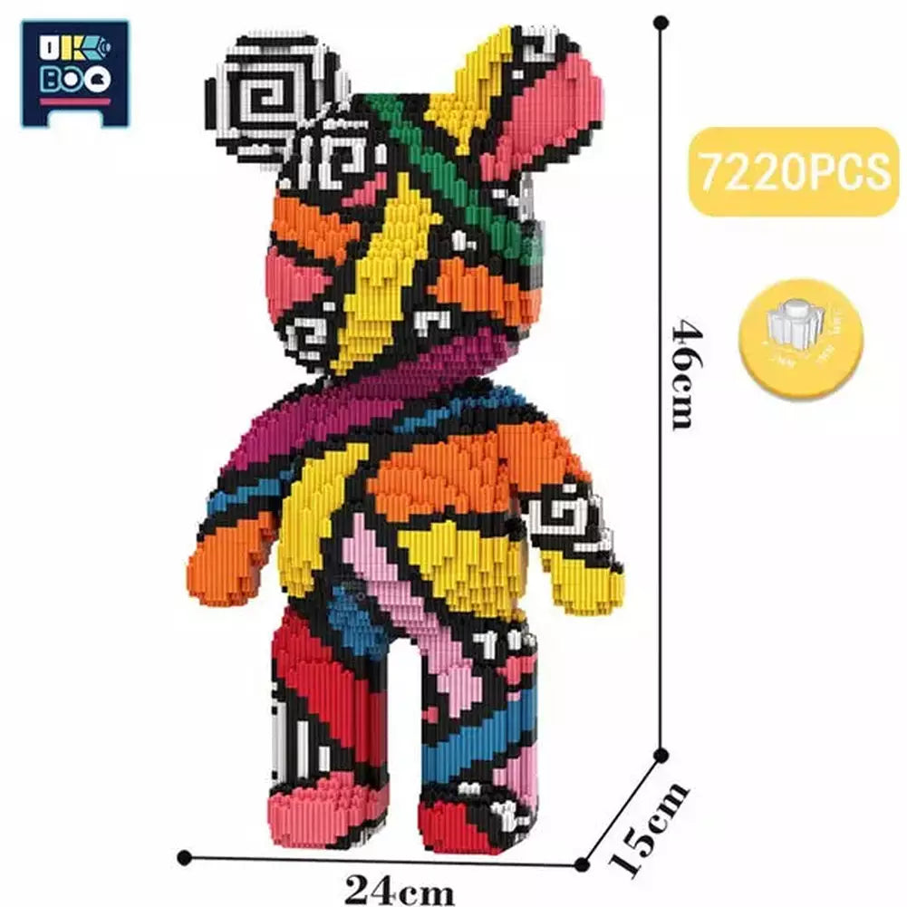 7220PCS Half Anatomy Bear Nano Building Blocks Cartoon Colour With Drawer Model Creative Micro Diamond Bricks Toys For Children Jurassic Bricks