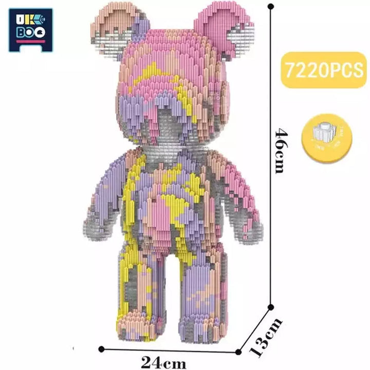 7220PCS Half Anatomy Bear Nano Building Blocks Cartoon Colour With Drawer Model Creative Micro Diamond Bricks Toys For Children Jurassic Bricks