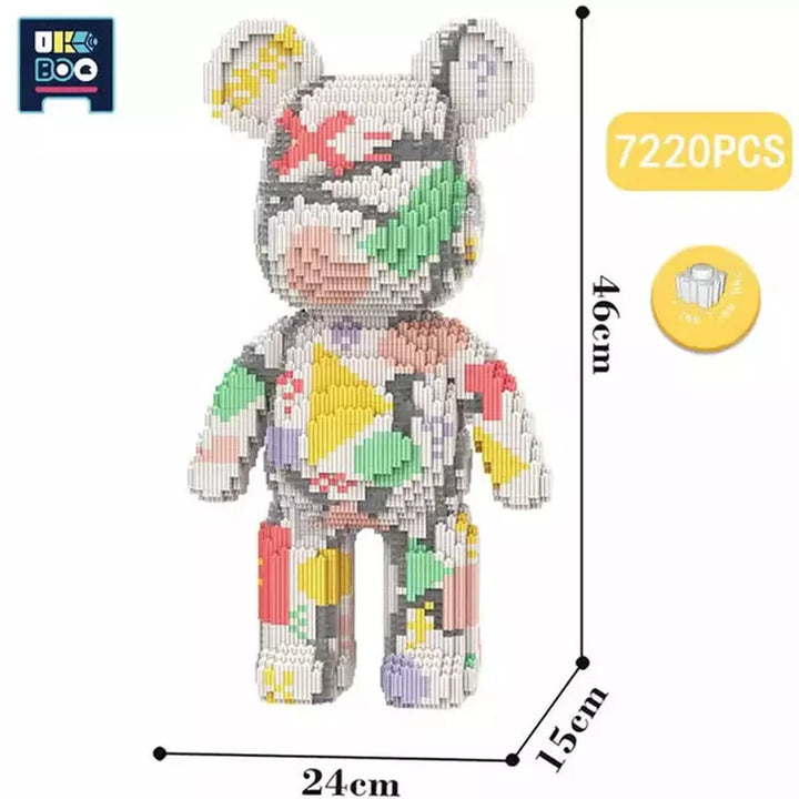 7220PCS Half Anatomy Bear Nano Building Blocks Cartoon Colour With Drawer Model Creative Micro Diamond Bricks Toys For Children Jurassic Bricks