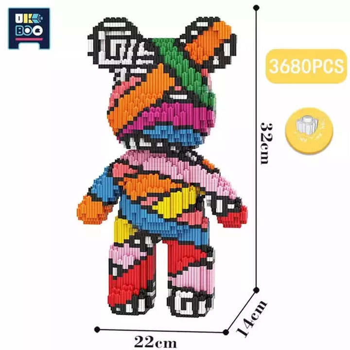 7220PCS Half Anatomy Bear Nano Building Blocks Cartoon Colour With Drawer Model Creative Micro Diamond Bricks Toys For Children Jurassic Bricks