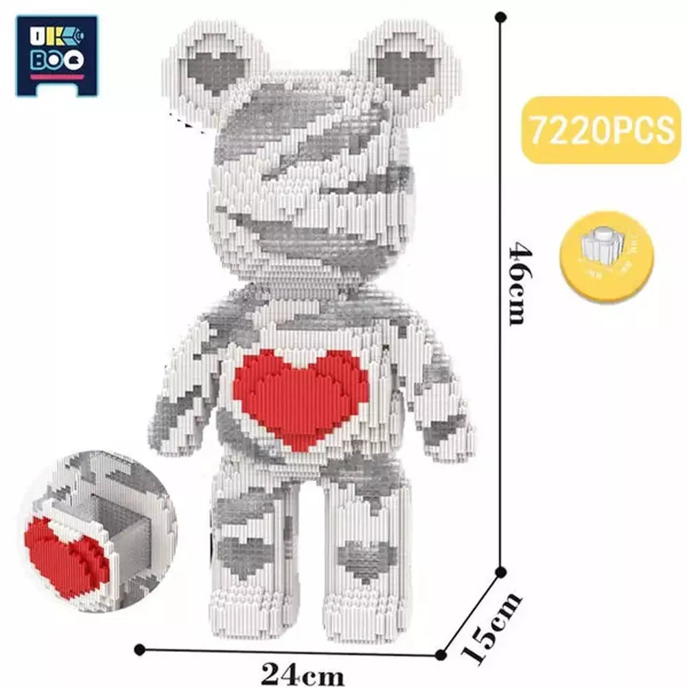 7220PCS Half Anatomy Bear Nano Building Blocks Cartoon Colour With Drawer Model Creative Micro Diamond Bricks Toys For Children K&B Brick Store