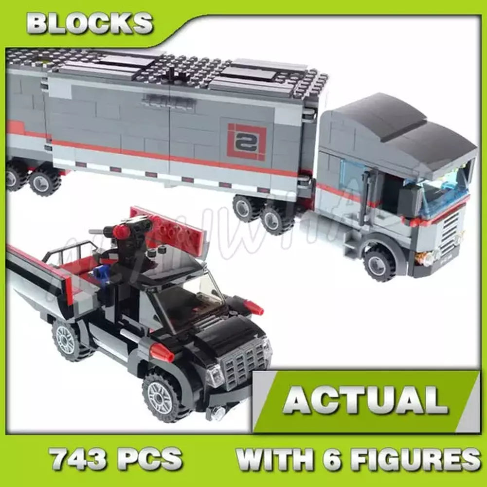 743pcs Ninja Turtle TMNT Big Rig Snow Getaway Truck Black SUV Mobile Lab 10277 Building Block Sets Compatible With Model Jurassic Bricks