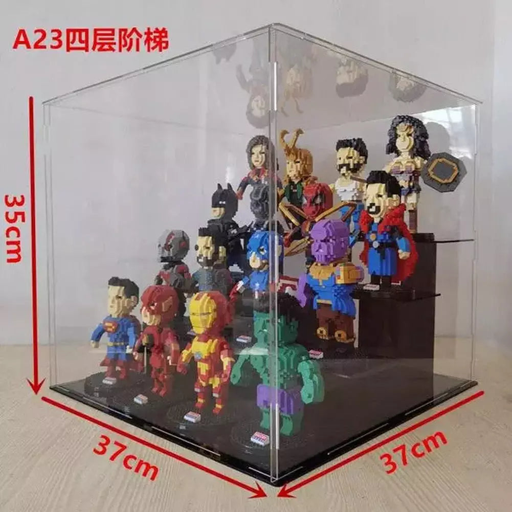 *A* 36 Styles Transparent Acrylic Display Box For Micro Building Blocks Dustproof Mini Bricks Toy Collection Showcase Box (No Model) Jurassic Bricks