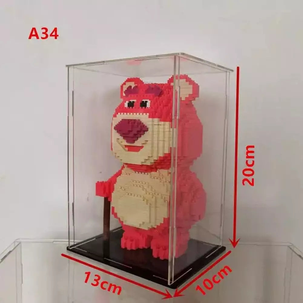 *A* 36 Styles Transparent Acrylic Display Box For Micro Building Blocks Dustproof Mini Bricks Toy Collection Showcase Box (No Model) Jurassic Bricks