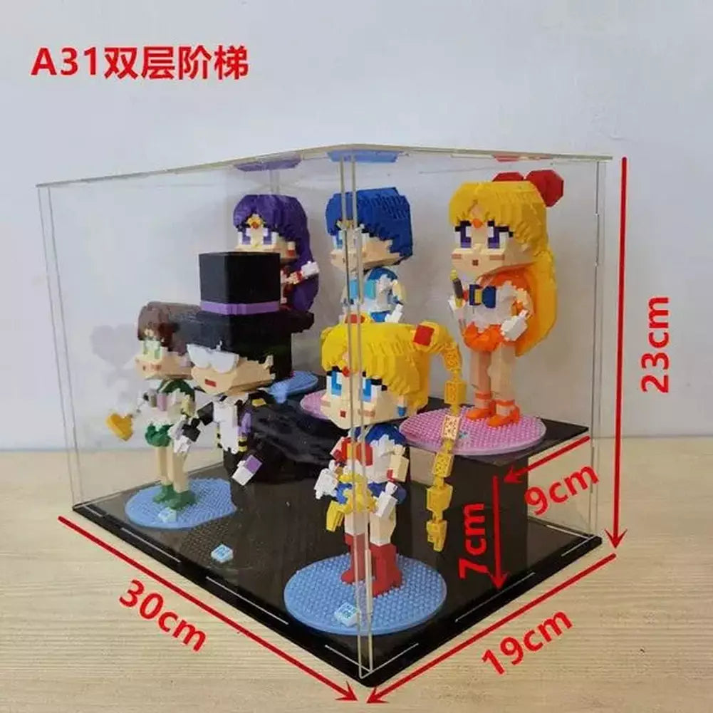 *A* 36 Styles Transparent Acrylic Display Box For Micro Building Blocks Dustproof Mini Bricks Toy Collection Showcase Box (No Model) Jurassic Bricks