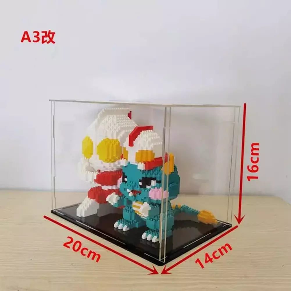 *A* 36 Styles Transparent Acrylic Display Box For Micro Building Blocks Dustproof Mini Bricks Toy Collection Showcase Box (No Model) Jurassic Bricks