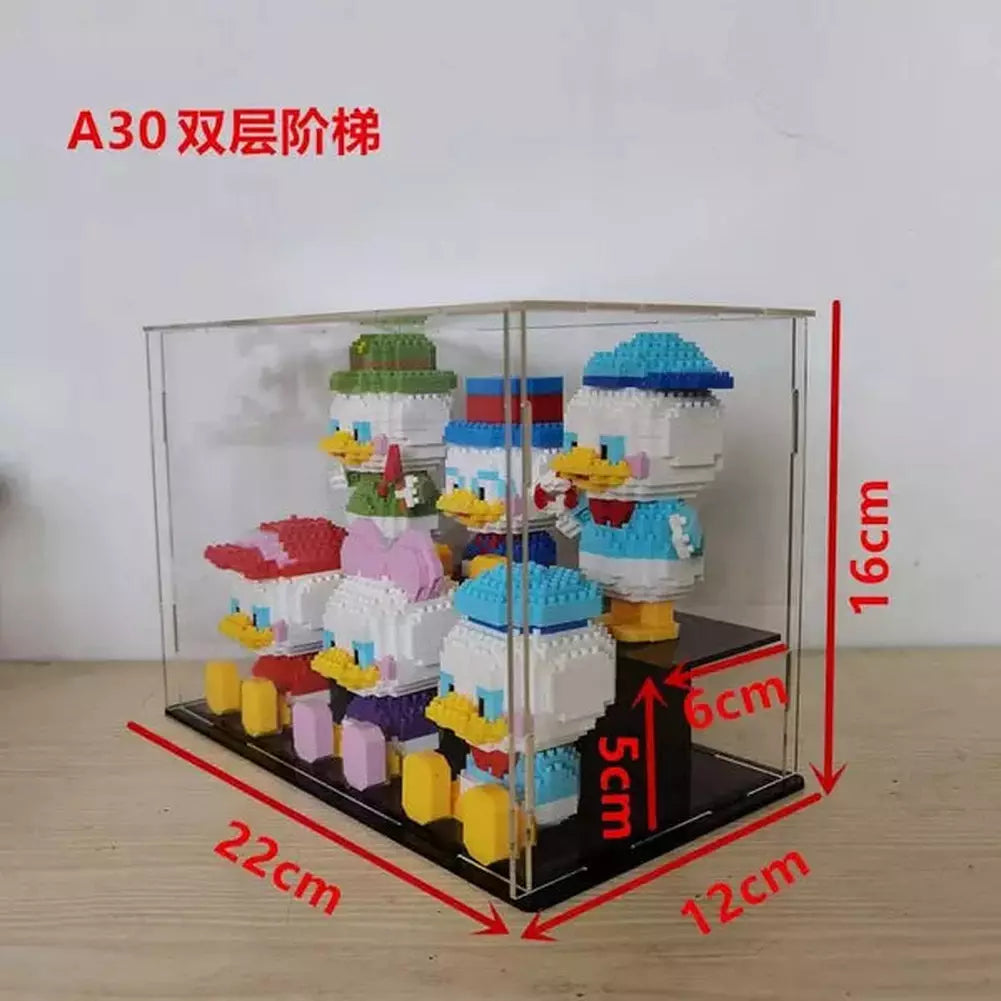 *A* 36 Styles Transparent Acrylic Display Box For Micro Building Blocks Dustproof Mini Bricks Toy Collection Showcase Box (No Model) Jurassic Bricks