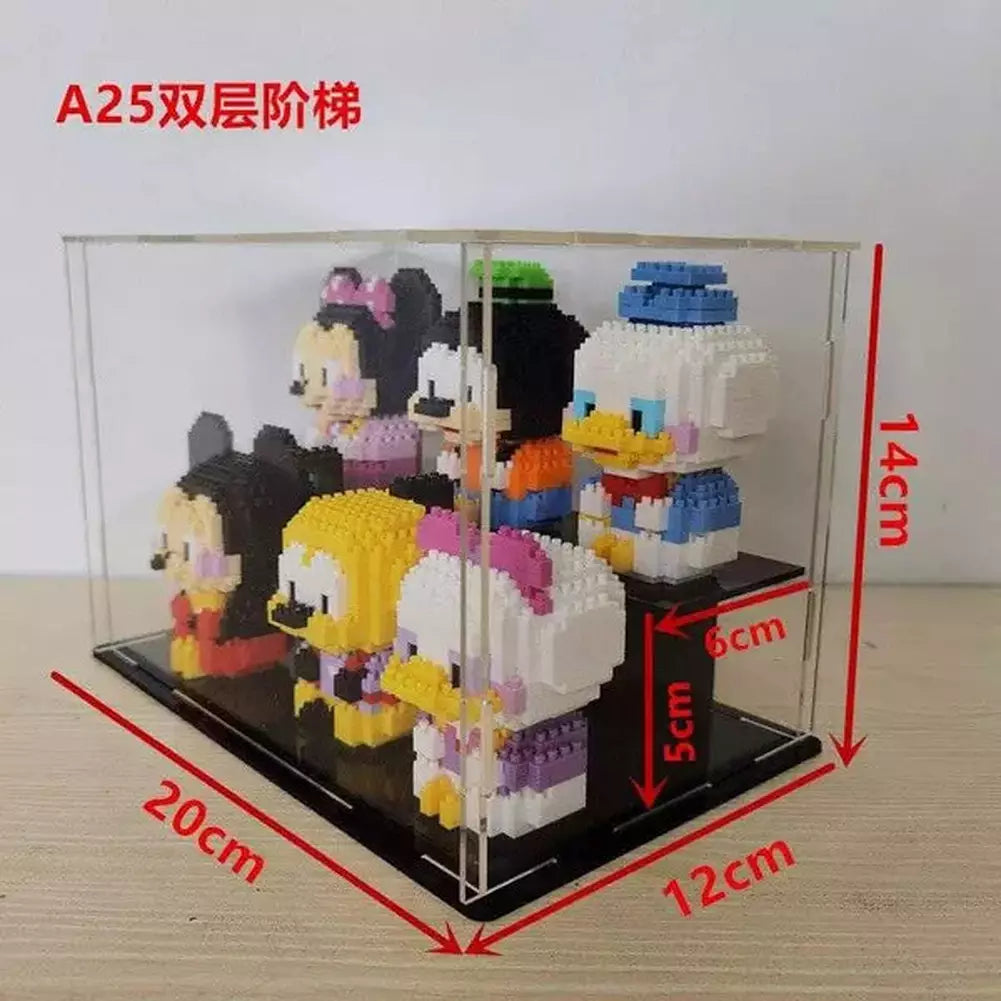 *A* Transparent Acrylic Display Box For Micro Building Blocks 36 Styles Dustproof Mini Bricks Toy Collection Showcase Box (No Model) Jurassic Bricks