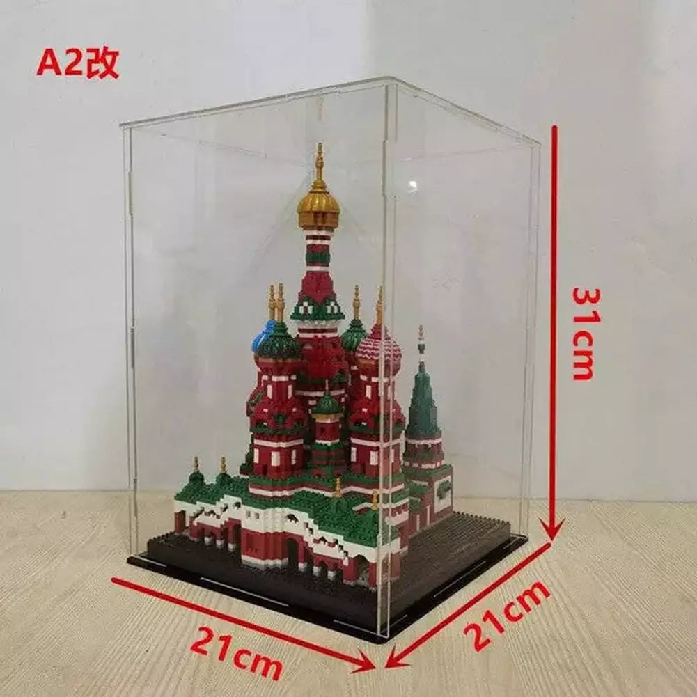 *A* Transparent Acrylic Display Box For Micro Building Blocks 36 Styles Dustproof Mini Bricks Toy Collection Showcase Box (No Model) Jurassic Bricks