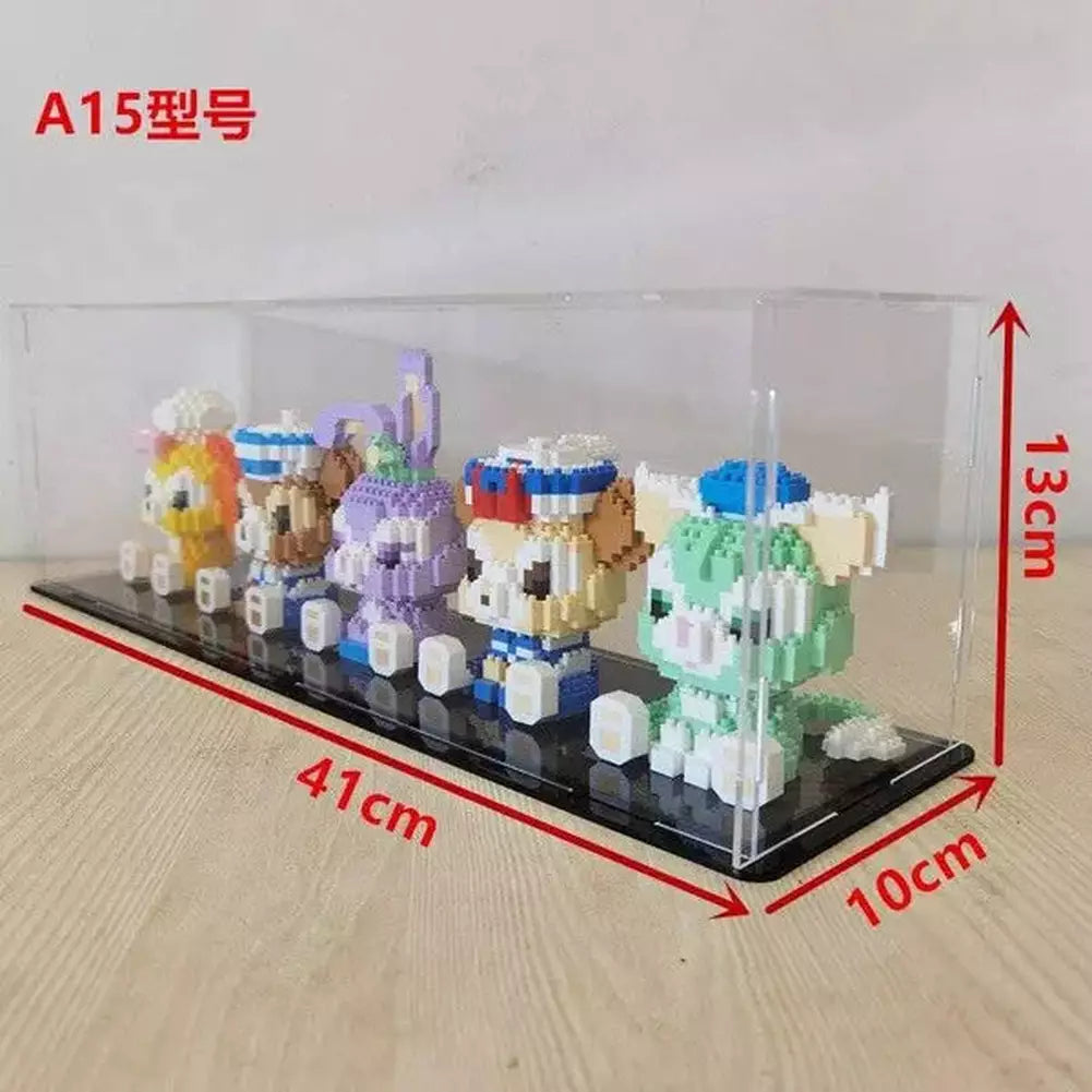 *A* Transparent Acrylic Display Box For Micro Building Blocks 36 Styles Dustproof Mini Bricks Toy Collection Showcase Box (No Model) Jurassic Bricks