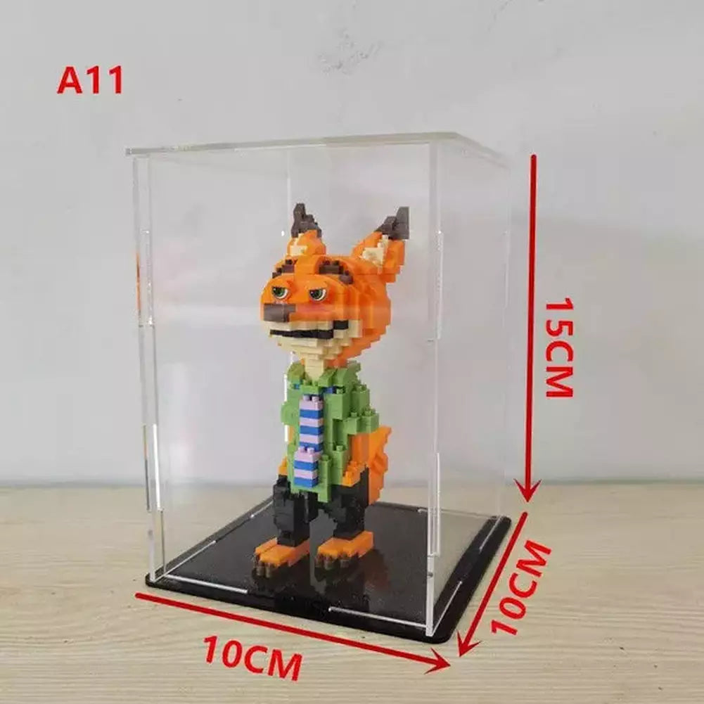 *A* Transparent Acrylic Display Box For Micro Building Blocks 36 Styles Dustproof Mini Bricks Toy Collection Showcase Box (No Model) Jurassic Bricks