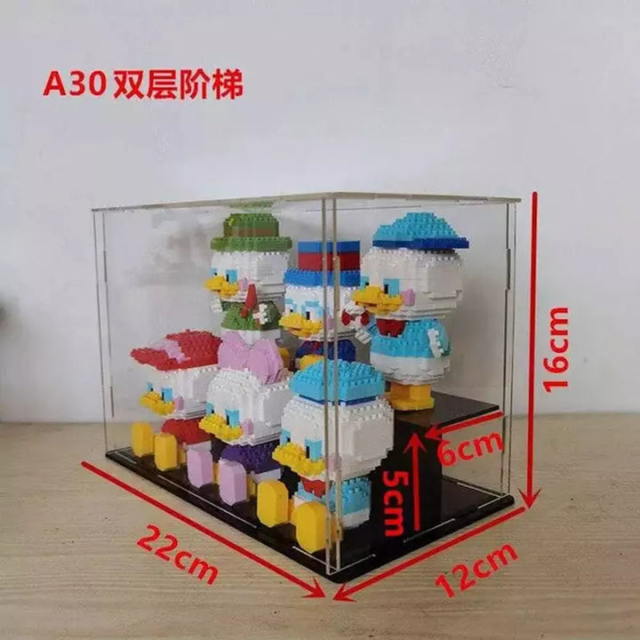 *A* Transparent Acrylic Display Box For Micro Building Blocks 36 Styles Dustproof Mini Bricks Toy Collection Showcase Box (No Model) Jurassic Bricks