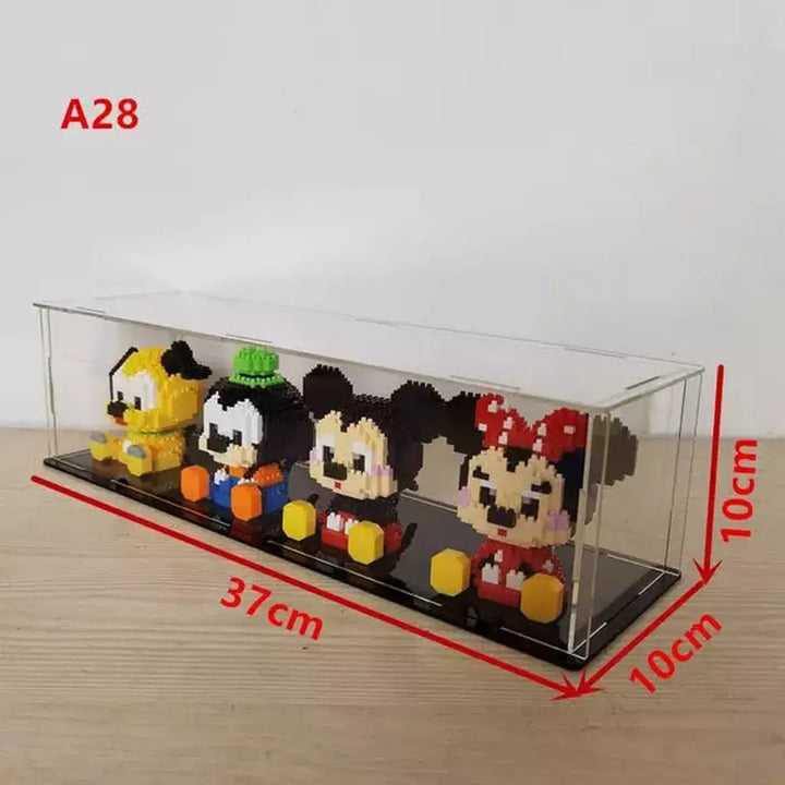 *A* Transparent Acrylic Display Box For Micro Building Blocks 36 Styles Dustproof Mini Bricks Toy Collection Showcase Box (No Model) Jurassic Bricks