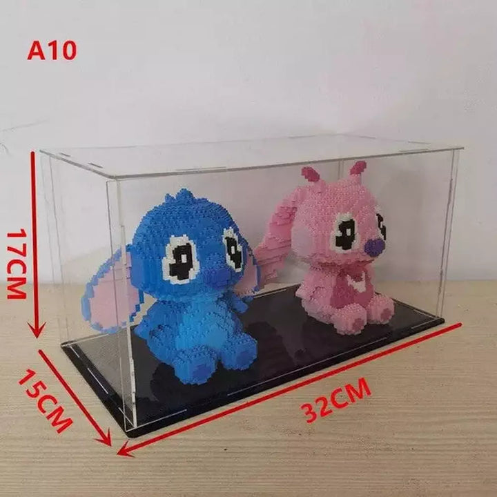 *A* Transparent Acrylic Display Box For Micro Building Blocks 36 Styles Dustproof Mini Bricks Toy Collection Showcase Box (No Model) Jurassic Bricks