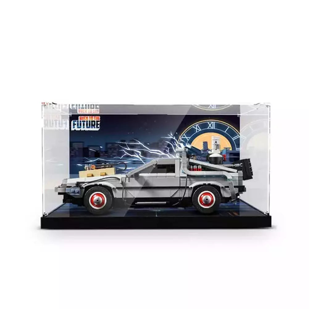 MOC NON LEGO Acrylic Display Box for Lego 10300 Back to the Future Time Machine Dustproof Clear Display Case (Lego Set not Included）