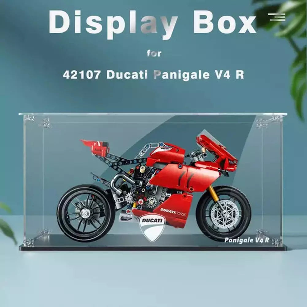 Acrylic Display Box for Lego 42107 Ducati Panigale V4 R Dustproof Clear Display Case (Lego Set not Included） Jurassic Bricks