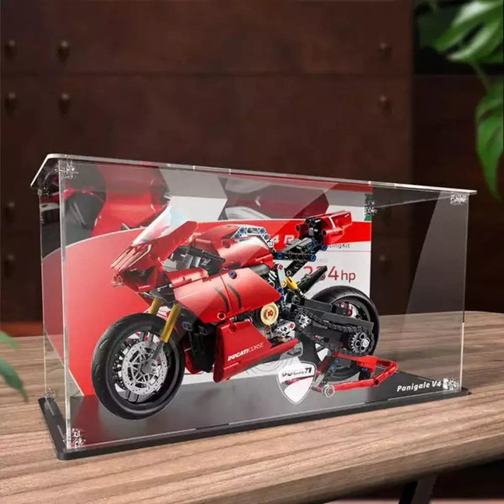 Acrylic Display Box for Lego 42107 Ducati Panigale V4 R Dustproof Clear Display Case (Lego Set not Included） Jurassic Bricks