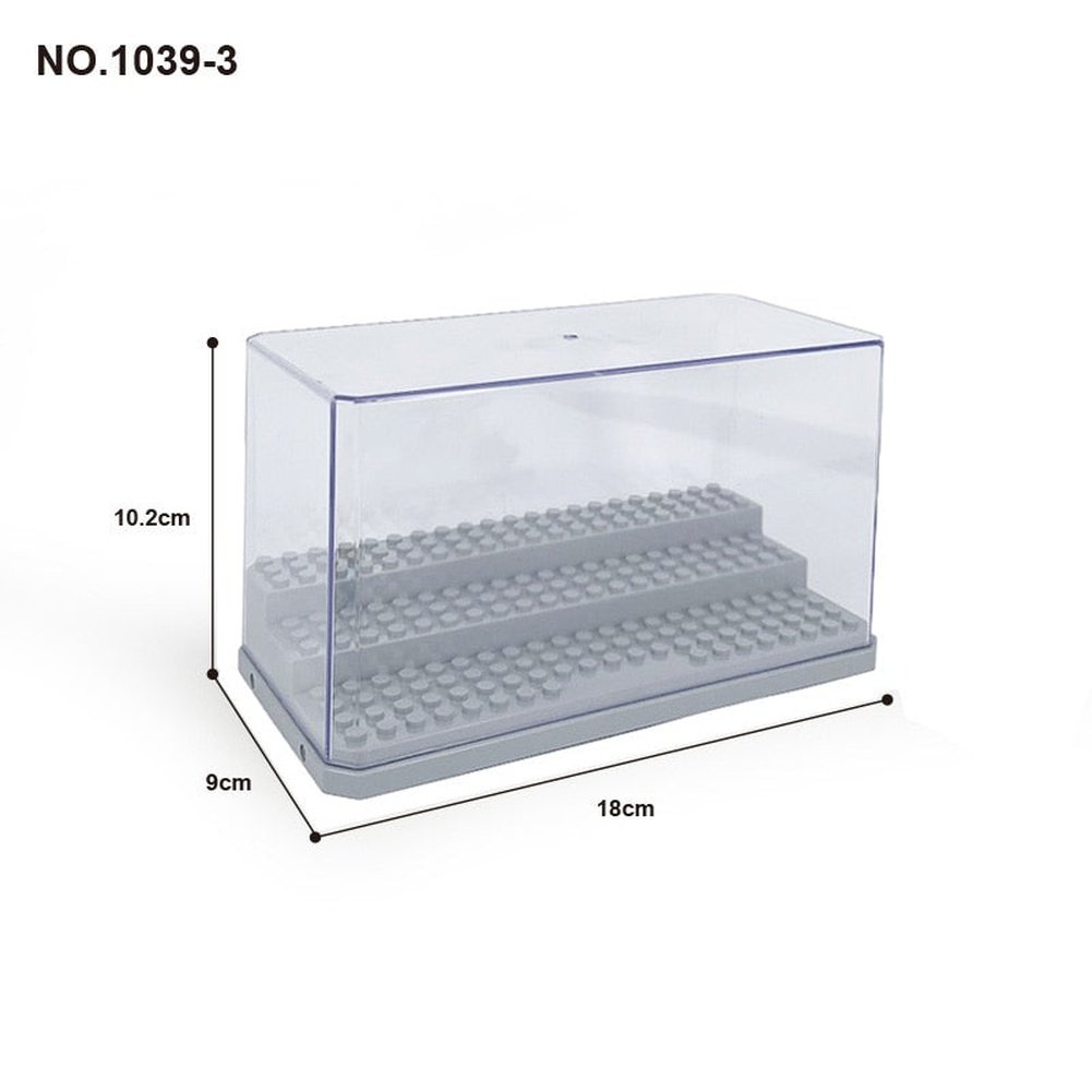 Acrylic Display Case/Box 3 Steps Dustproof Base Plate Assembly Building Blocks Dolls Display Case Figures Storage Box Kids Toys Jurassic Bricks