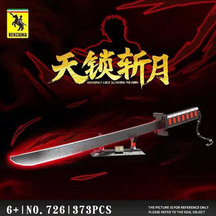 Anime Demon Slayer Nichirin Sword Building Blocks Rengoku Kyoujurou Blade Katana Anime Knife Weapon Bricks Toys for Boy Gifts Jurassic Bricks