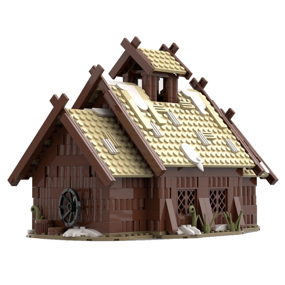 Authorized MOC-96080 746 Pcs/Set The Viking Mead Hall Medieval Themed Design Set Jurassic Bricks