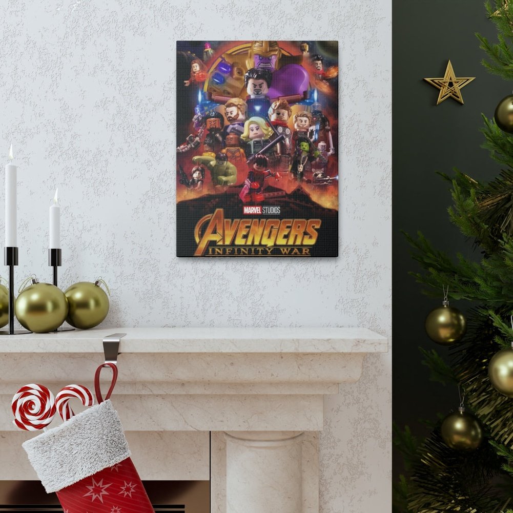 Avengers Infinity War LEGO Movie Wall Art Canvas Art With Backing. Jurassic Bricks