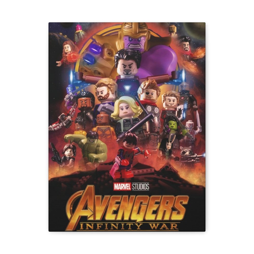 Avengers Infinity War LEGO Movie Wall Art Canvas Art With Backing. Jurassic Bricks