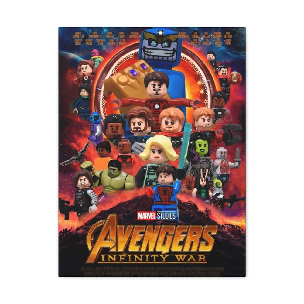 MOC NON LEGO Avengers Infinity Wars LEGO Movie Wall Art Canvas Art With Backing.